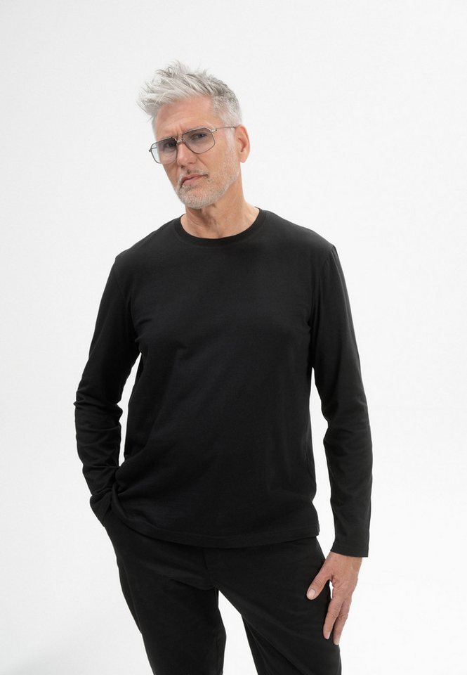 MELA Langarmshirt Herren Basic Langarmshirt JERIN Rippbündchen von MELA