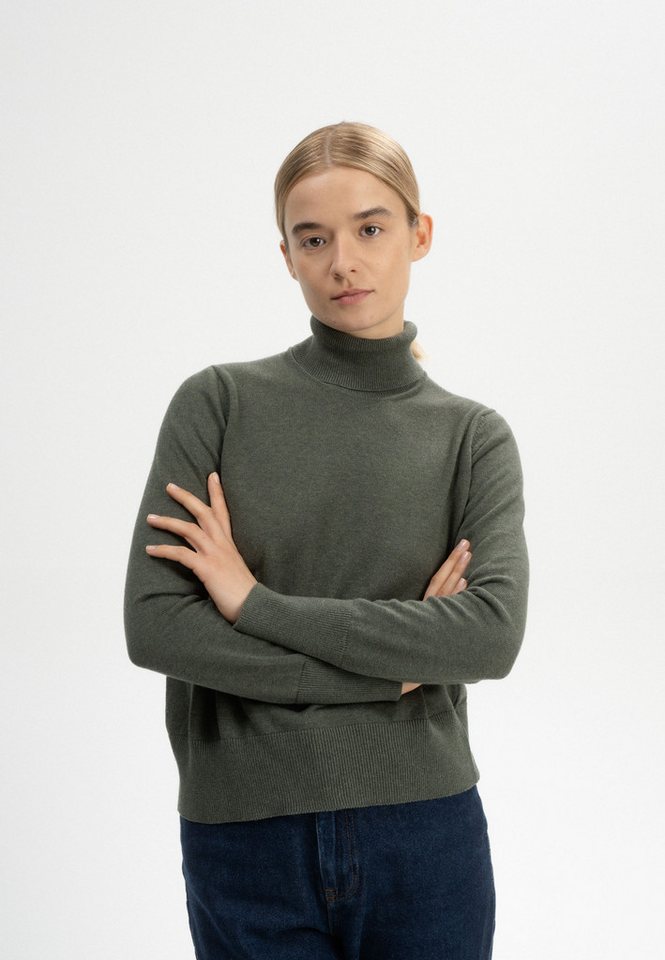 MELA Rollkragenpullover Damen Feinstrick Rollkragenpullover MAYURA Rippbündchen von MELA