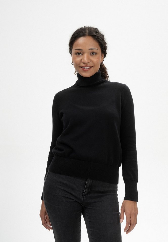 MELA Rollkragenpullover Damen Feinstrick Rollkragenpullover MAYURA Rippbündchen von MELA