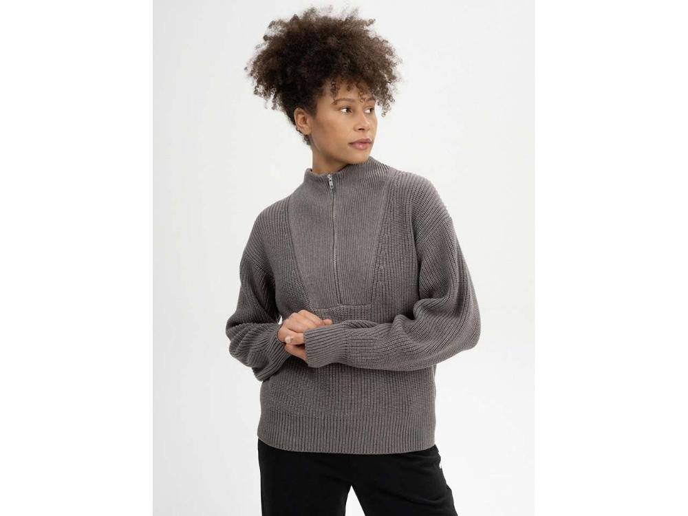 MELA Rundhalspullover MELA Bio-Damen-Rippstrick Troyer 'KIMAYA' mit Steh von MELA