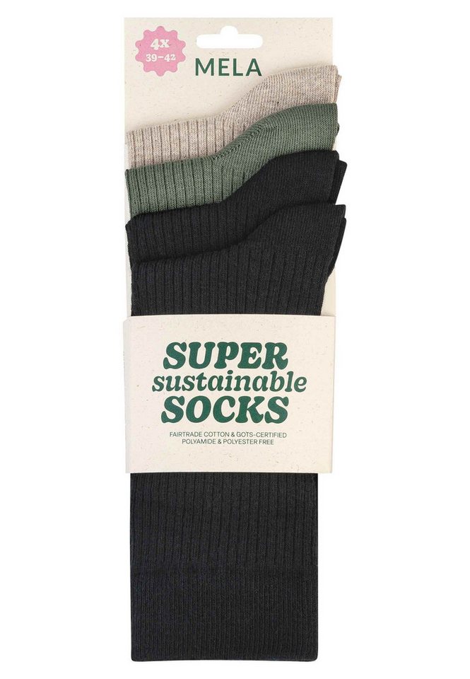 MELA Socken Unisex Gerippte Socken 4 Paare Ohne Polyester & Polyamid. Das Elasthan ist komplett abbaubar. MELA Socken Unisex Gerippte Socken 4 Paare Ohne Polyester & Polyamid. Das Elasthan ist komplett abbaubar. von MELA