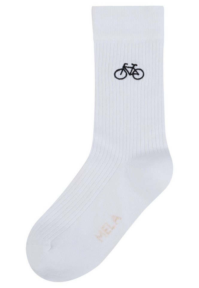 MELA Socken Gerippte Socken Stickerei 1er Pack Ohne Polyester & Polyamid. Das Elasthan ist komplett abbaubar. MELA Socken Gerippte Socken Stickerei 1er Pack Ohne Polyester & Polyamid. Das Elasthan ist komplett abbaubar. von MELA