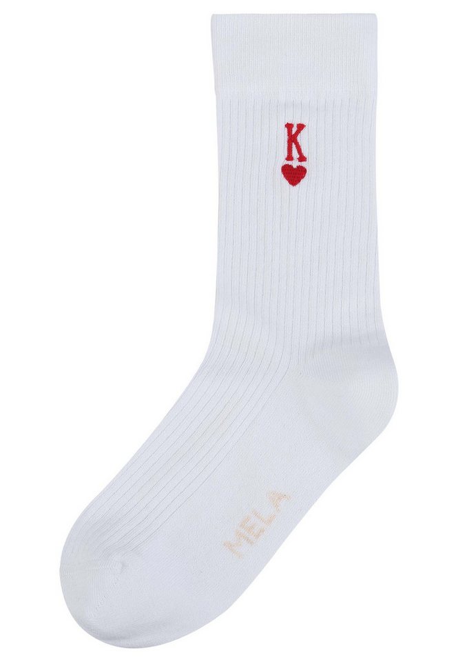 MELA Socken Gerippte Socken Stickerei 1er Pack Ohne Polyester & Polyamid. Das Elasthan ist komplett abbaubar. MELA Socken Gerippte Socken Stickerei 1er Pack Ohne Polyester & Polyamid. Das Elasthan ist komplett abbaubar. von MELA