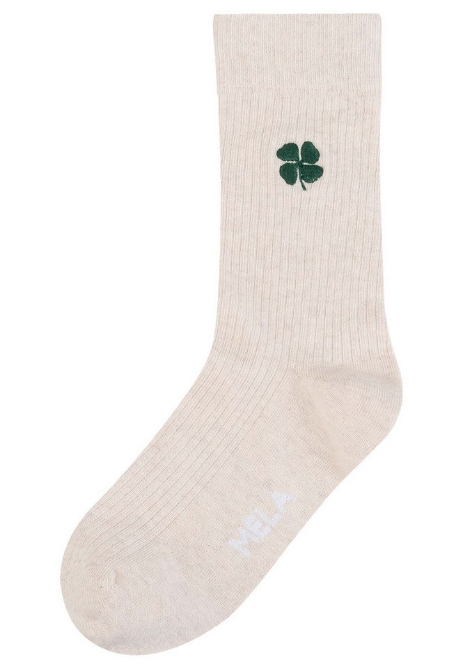 MELA Socken Gerippte Socken Stickerei 1er Pack Ohne Polyester & Polyamid. Das Elasthan ist komplett abbaubar. MELA Socken Gerippte Socken Stickerei 1er Pack Ohne Polyester & Polyamid. Das Elasthan ist komplett abbaubar. von MELA