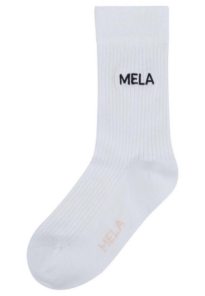 MELA Socken Gerippte Socken Stickerei 1er Pack Ohne Polyester & Polyamid. Das Elasthan ist komplett abbaubar. MELA Socken Gerippte Socken Stickerei 1er Pack Ohne Polyester & Polyamid. Das Elasthan ist komplett abbaubar. von MELA