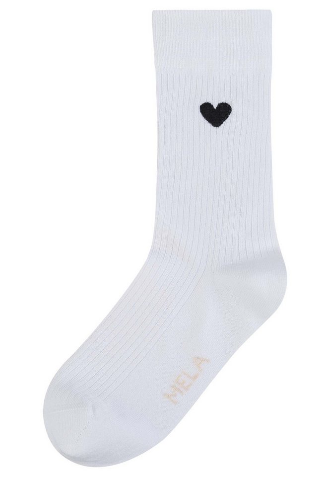 MELA Socken Gerippte Socken Stickerei 1er Pack Ohne Polyester & Polyamid. Das Elasthan ist komplett abbaubar. MELA Socken Gerippte Socken Stickerei 1er Pack Ohne Polyester & Polyamid. Das Elasthan ist komplett abbaubar. von MELA