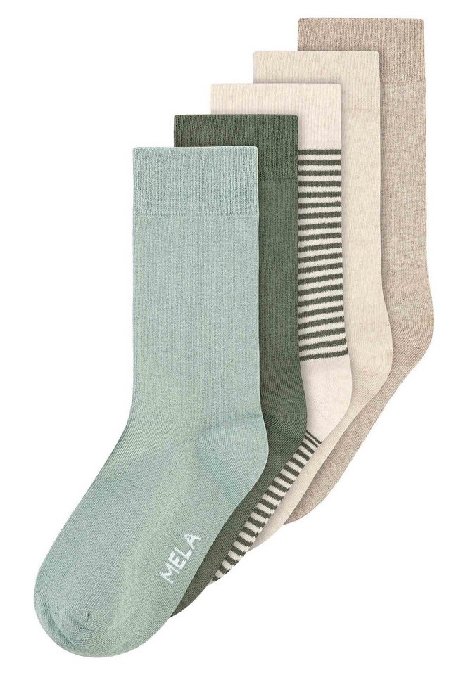MELA Socken Unisex Socken 5 Paare Basic Das Elasthan "Roica" ist abbaubar, ohne Schadstoffe abzugeben von MELA