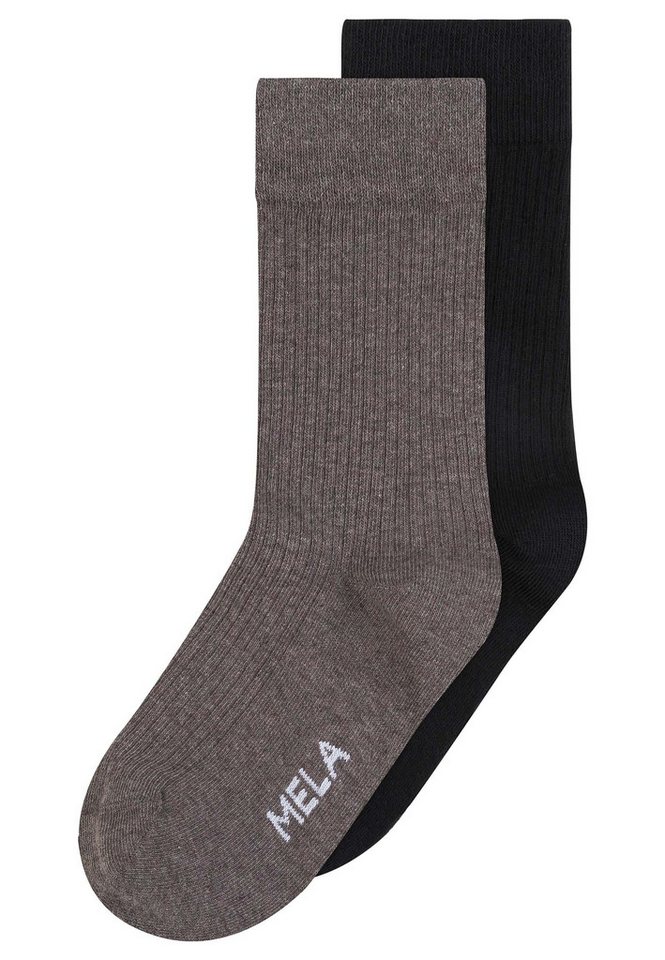 MELA Socken Unisex Gerippte Socken 2 Paare Ohne Polyester & Polyamid. Das Elasthan ist komplett abbaubar. von MELA