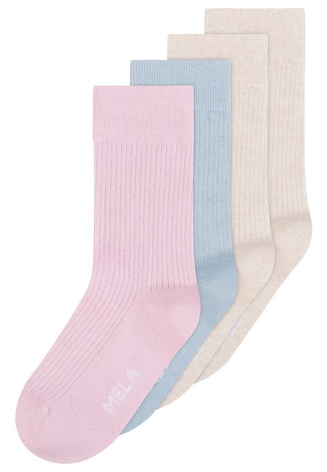 MELA Socken Unisex Gerippte Socken 4 Paare Ohne Polyester & Polyamid. Das Elasthan ist komplett abbaubar. von MELA