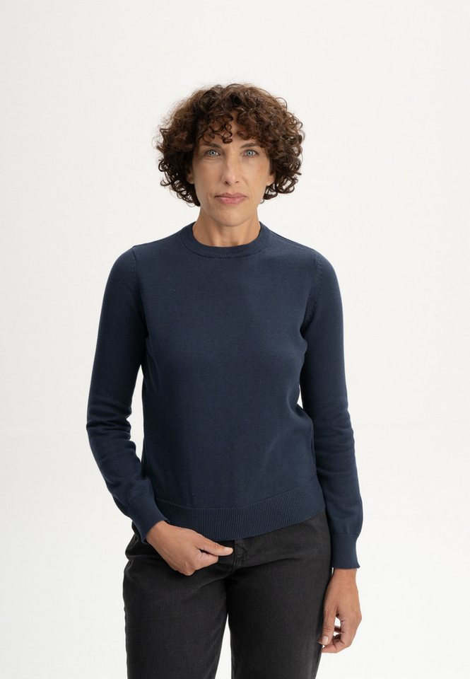 MELA Strickpullover Damen Feinstrick Pullover DHANA Gerippter Kragen von MELA