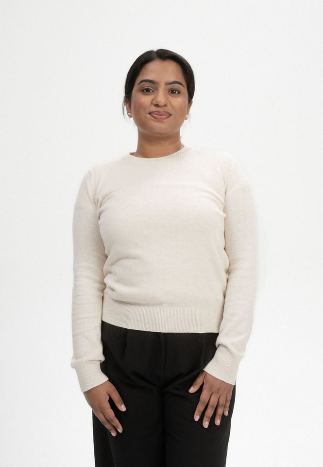 MELA Strickpullover Damen Feinstrick Pullover DHANA Gerippter Kragen von MELA