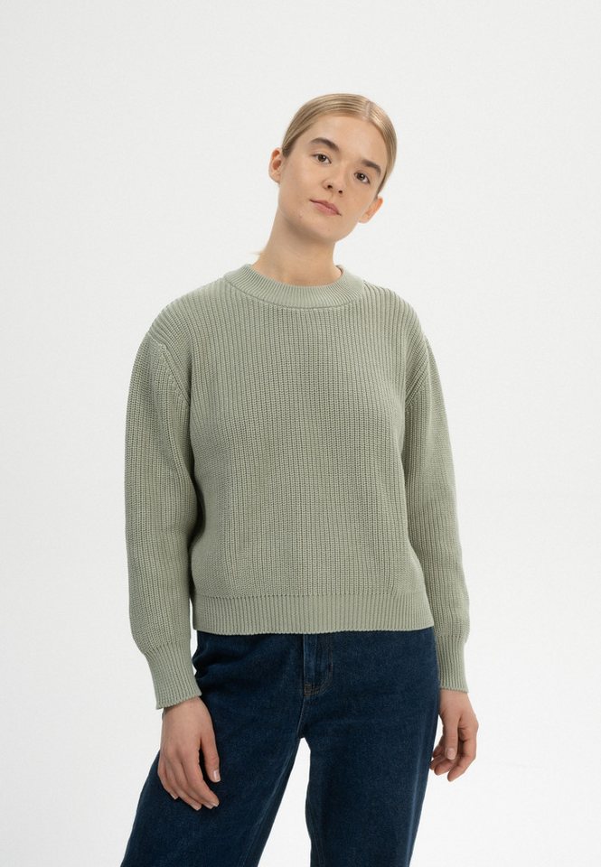 MELA Strickpullover Rippstrick Pullover Style ADAH Gerippter Kragen, Saum und gerippte Bündchen von MELA