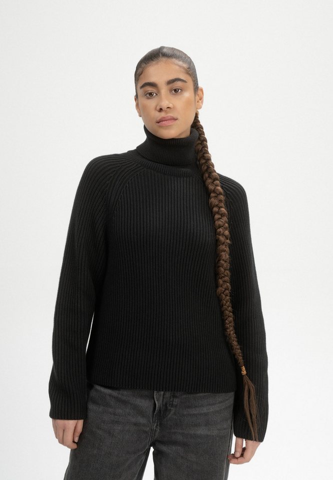 MELA Strickpullover Damen Rippstrick Rollkragenpullover CHIRHA Raglanärmel von MELA