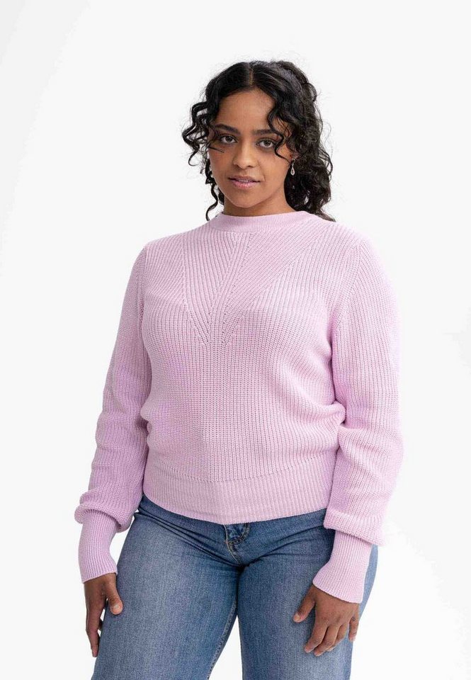 MELA Strickpullover Damen Strickpullover GAURI Strickstruktur am Halsauschnitt von MELA