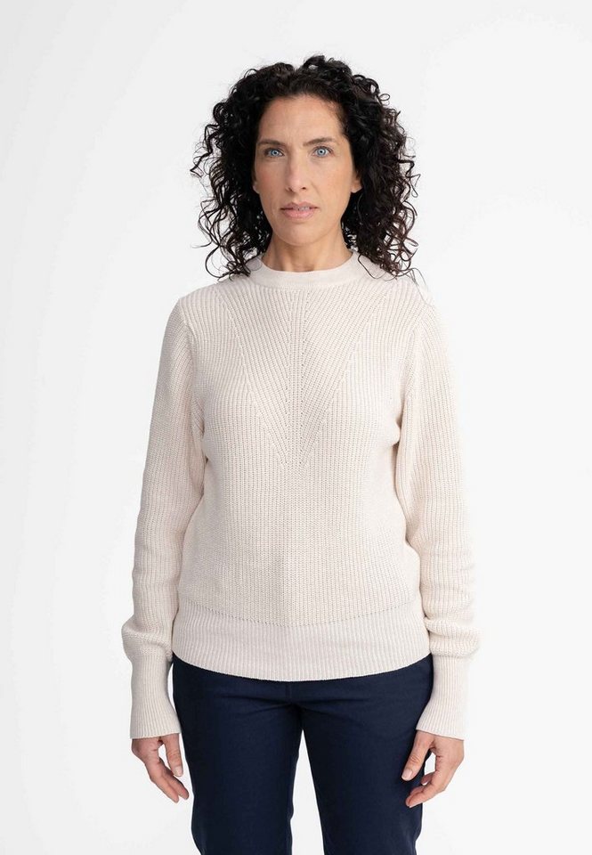 MELA Strickpullover Damen Strickpullover GAURI Strickstruktur am Halsauschnitt von MELA