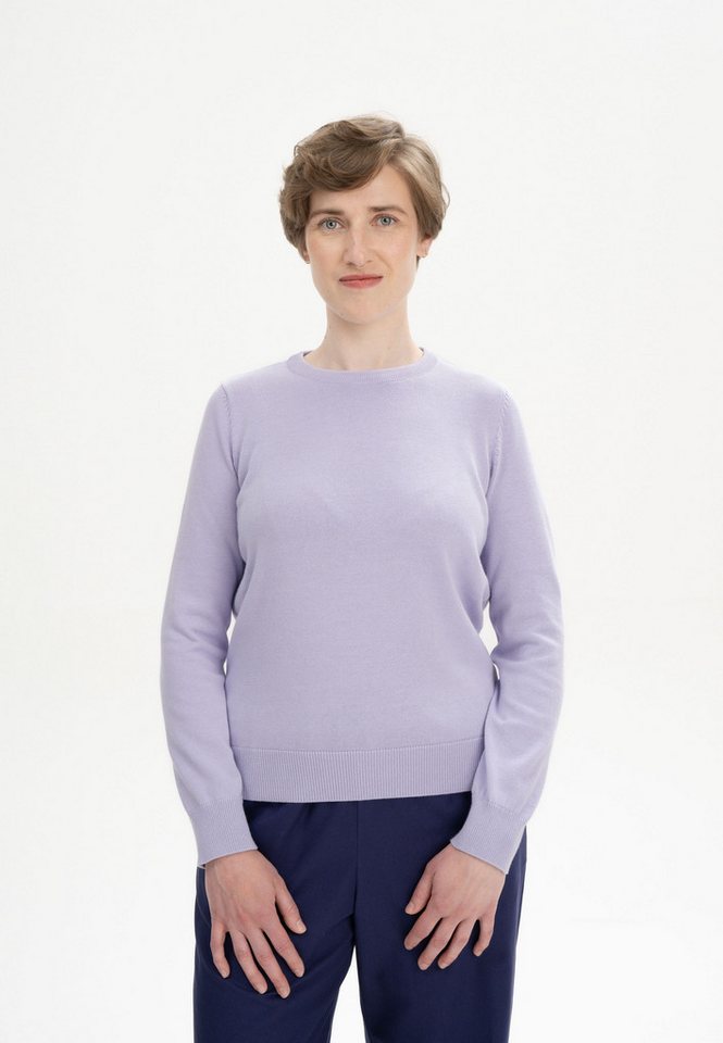 MELA Strickpullover Damen Feinstrick Pullover DHANA Gerippter Kragen von MELA