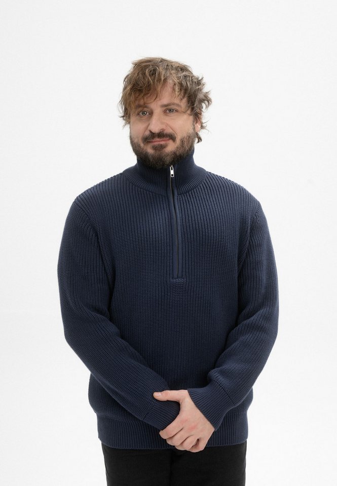 MELA Strickpullover Herren Rippstrick Troyer UDAI Rippbündchen von MELA