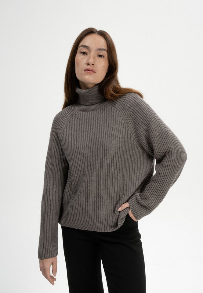 MELA Strickpullover Rippstrick Rollkragenpullover Style CHIRHA Raglanärmel von MELA