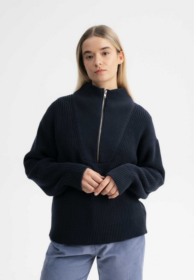 MELA Strickpullover Damen Rippstrick Troyer KIMAYA clean von MELA