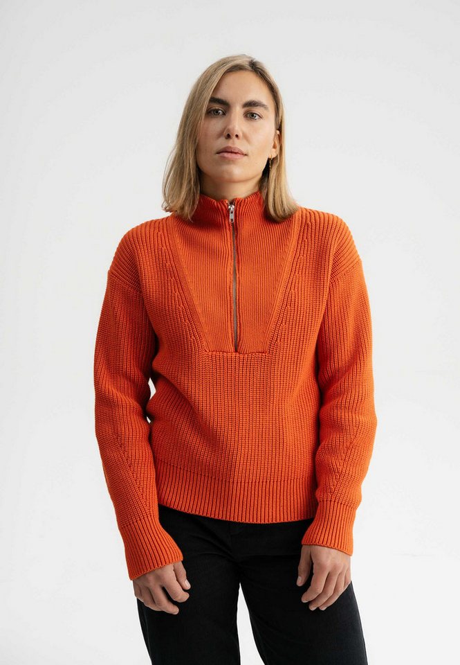MELA Strickpullover Damen Rippstrick Troyer KIMAYA clean von MELA