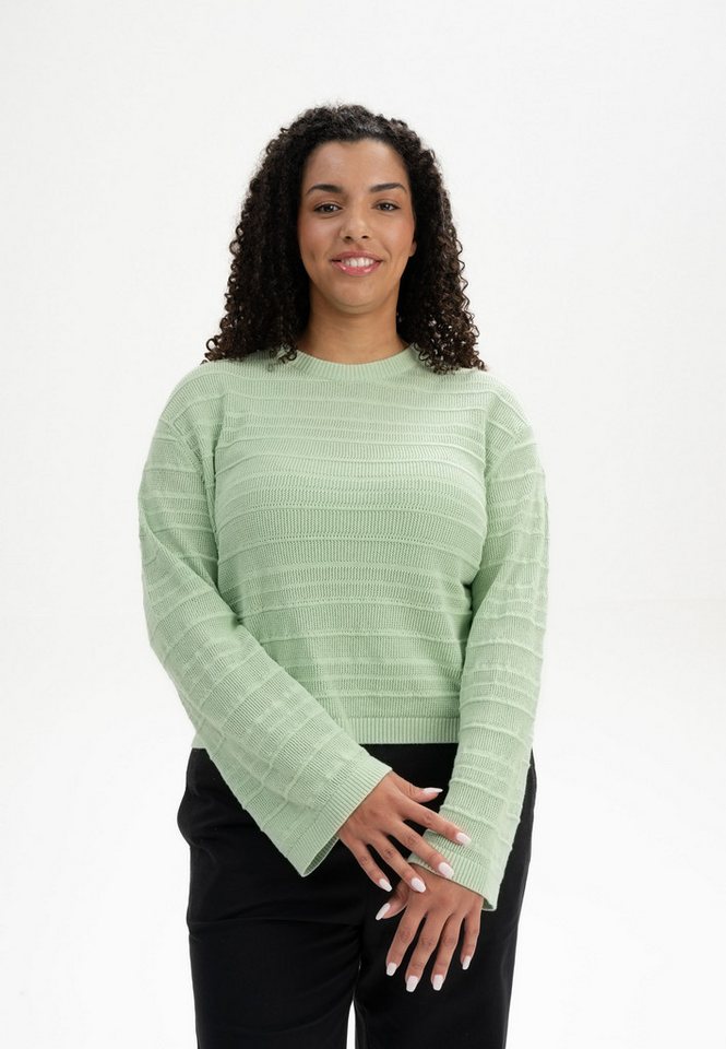 MELA Strickpullover Strukturierter Strickpullover JALIDI Weite Ärmel von MELA