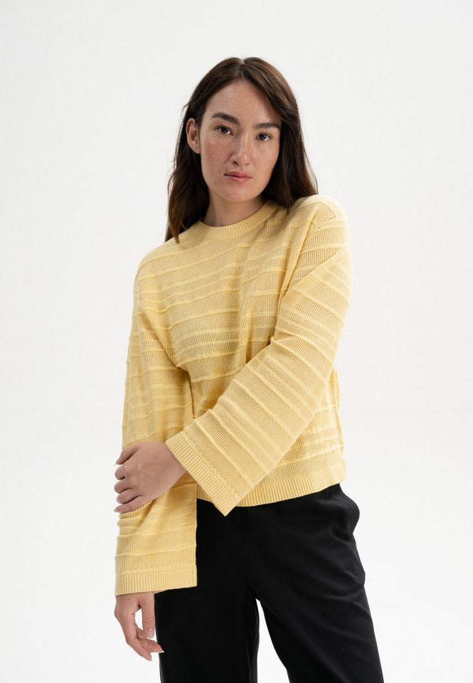 MELA Strickpullover Strukturierter Strickpullover JALIDI Weite Ärmel von MELA