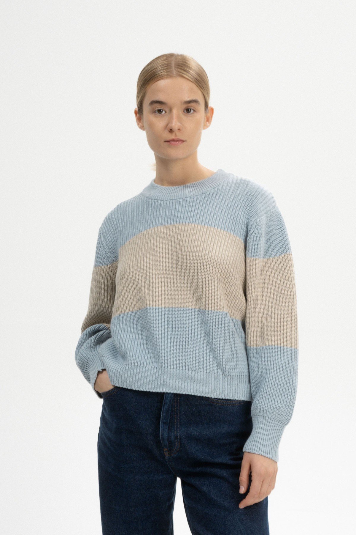 Strickpullover Adah Stripes Hellblau von MELA