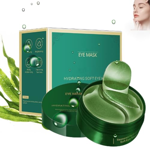 Augenpads Hyaluron Gegen Tränensäcke und Falten, Eye Pads Augenringe Entfernen für Männer und Damen, Eye Patches für Augenpflege, Seaweed Eye Mask, Botanischer Extrakt(60pcs) von MELARQT