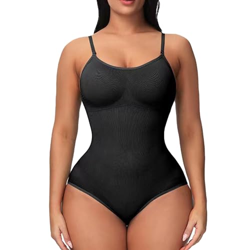 MELARQT Shapewear Damen Body Stark Formend, Bodysuit Women Vielseitige Bauchweg-Effekt, Taillenmieder Shaping Miederbody und Verstellbarer Schultergurt, Atmungsaktiven Materialien-2XL von MELARQT