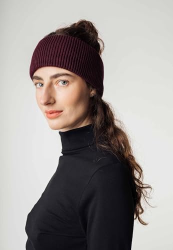 MELA - Stirnband KIRON | Nachhaltig mit Fairtrade Cotton, GOTS & Grüner Knopf Zertifizierung, Farbe:rosine, Größe:onesize von MELAWEAR