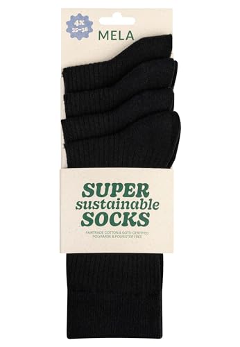MELAWEAR Gerippte Socken Bio Baumwolle 4er Set · Für Herren & Damen · Ideal als Business-, Sport- oder Tennissocken · In weiß, schwarz, bunten Farben · Nachhaltige Baumwollsocken · 35-38 MELAWEAR Gerippte Socken Bio Baumwolle 4er Set · Für Herren & Damen · Ideal als Business-, Sport- oder Tennissocken · In weiß, schwarz, bunten Farben · Nachhaltige Baumwollsocken · 35-38 von MELAWEAR