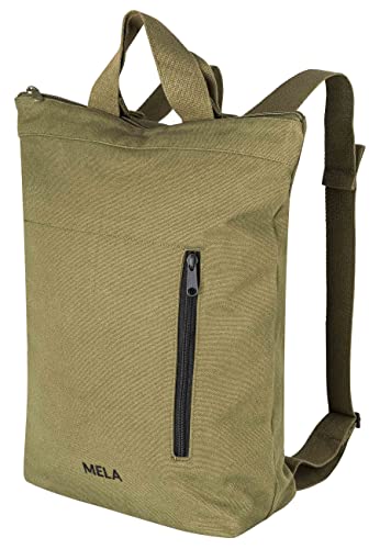 MELAWEAR - Hybrid Rucksack ANIL | Nachhaltig mit Fairtrade Cotton, GOTS & Grüner Knopf Zertifizierung, Farbe:olivgrün, Größe:13 Liter von MELAWEAR