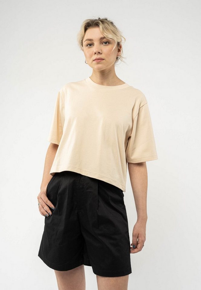 MELA Kurzarmshirt Cropped T-Shirt JANDRA Rippbündchen von MELA