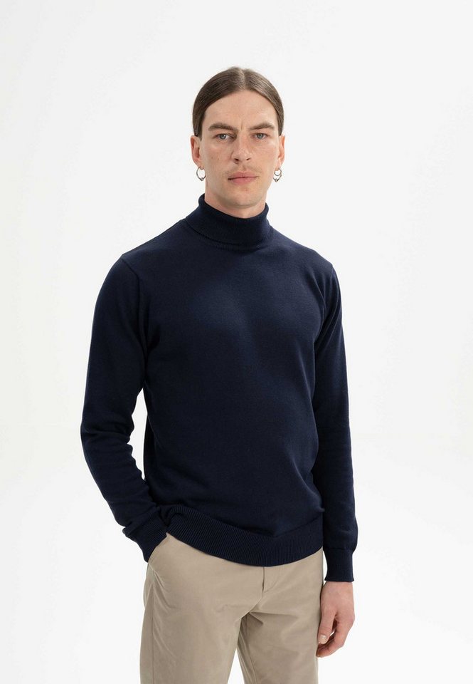 MELA Rollkragenpullover Herren Feinstrick Rollkragenpullover KANJA Rippbündchen von MELA