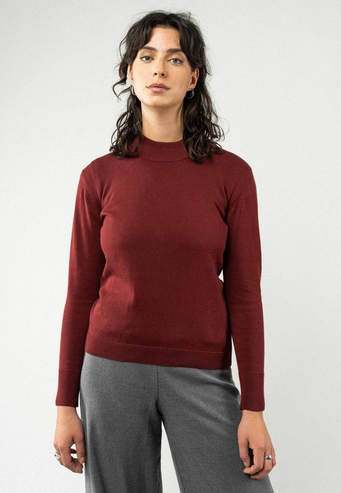 MELA Strickpullover Damen Feinstrick-Pullover SADA Rippbündchen von MELA