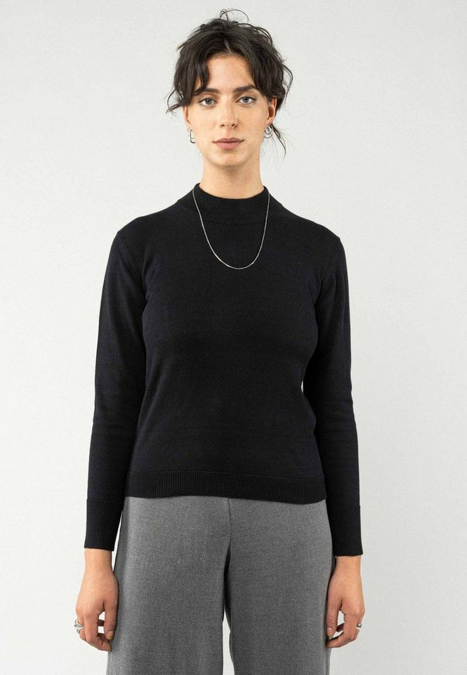 MELA Strickpullover Damen Feinstrick-Pullover SADA Rippbündchen von MELA