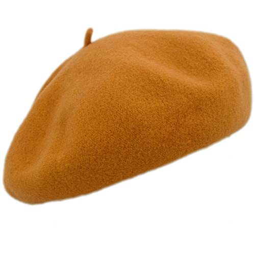 MELEGARI Baskenmütze für Damen | 100% Wolle | Margie Beret | Made in EU, Senf 238, One size von Melegari