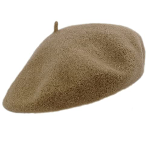 MELEGARI Baskenmütze für Damen | 100% Wolle | Margie Beret | Made in EU, Taupe 763, One size von Melegari