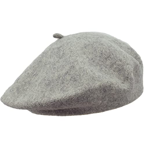 MELEGARI Baskenmütze für Damen | 100% Wolle | Margie Beret | Made in EU, hellgrau melange 99, One size von Melegari