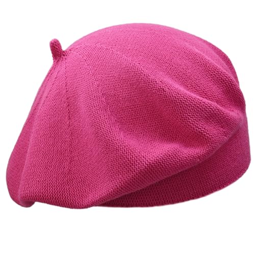 MELEGARI Damen Baskenmütze | 100% Baumwolle | Sofia Beret | Frühling Sommer, fuchsia, 55-59 von Melegari
