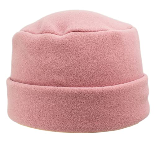 MELEGARI Damenhut mit Revers | Beanie Lyuba | Fleece Polar Fleece | Tasche | Made in Italy, Rosa, One size von MELEGARI