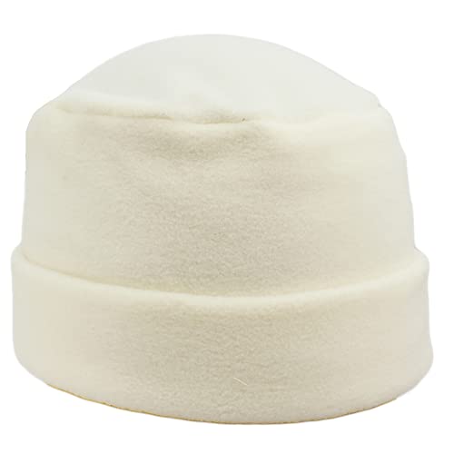 MELEGARI Damenhut mit Revers | Beanie Lyuba | Fleece Polar Fleece | Tasche | Made in Italy, Weiß, One size von Melegari