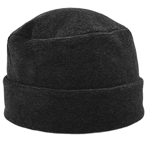 MELEGARI Damenhut mit Revers | Beanie Lyuba | Fleece Polar Fleece | Tasche | Made in Italy, dunkelgrau, One size von Melegari