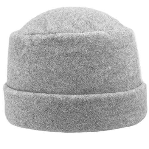 MELEGARI Damenhut mit Revers | Beanie Lyuba | Fleece Polar Fleece | Tasche | Made in Italy, hellgrau, One size von Melegari