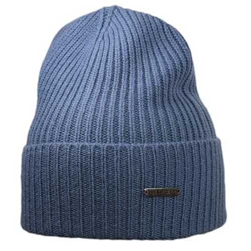 MELEGARI Mütze Beanie Cortina | Wolle und Kaschmir | Made in Italy | Unisex, Avio Blue, Taglia unica-XL von MELEGARI