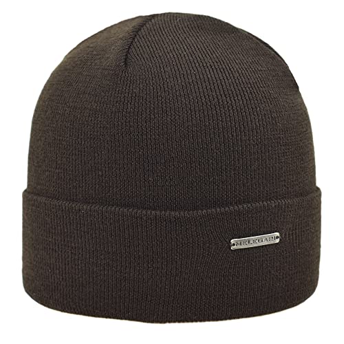 Melegari Mütze Beanie Torino | reine Merinowolle Extrafine | Made in Italy, dunkelbraun, One size von Melegari