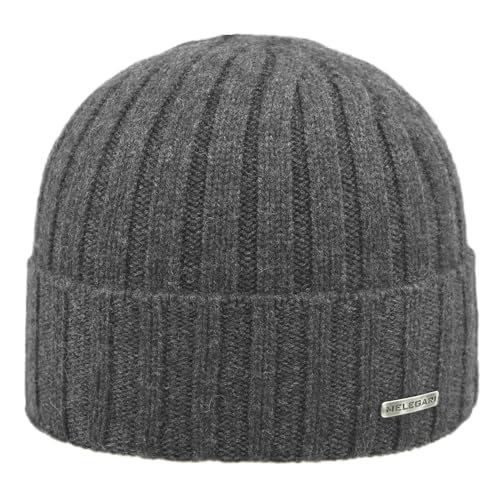 MELEGARI Mütze Beanie Trento | 100% Kaschmir | Made in Italy | Unisex, grau, One size von Melegari