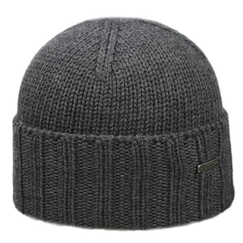 MELEGARI Mütze mit hohem Rand | Mütze Varese | reine Merinowolle | Made in Italy, grau, Taglia unica-XL von Melegari