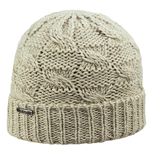 MELEGARI Strickmütze Geflecht | Baceno Beanie | Alpaca-Wolle | Made in Italy | Damen/Mädchen | Herbst/Winter, beige, One size von MELEGARI