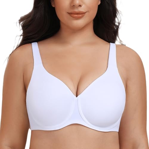 MELENECA Damen BH Verkleinerer in Große Größen mit Bügel, Vollabdeckung, ohne Futter und Nahtlose Becher Weiß 100G MELENECA Damen BH Verkleinerer in Große Größen mit Bügel, Vollabdeckung, ohne Futter und Nahtlose Becher Weiß 100G von MELENECA